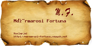 Mármarosi Fortuna névjegykártya